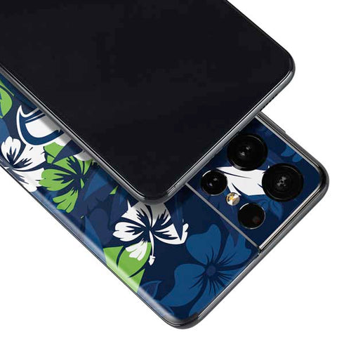NFL Seattle Seahawks Tropical Print Galaxy S21 Ultra 5G Skin