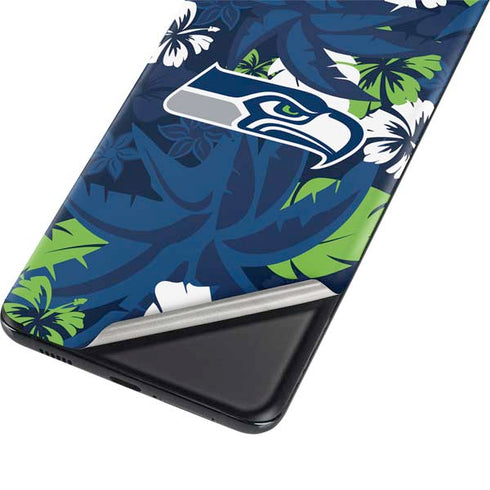 NFL Seattle Seahawks Tropical Print Galaxy S21 Ultra 5G Skin