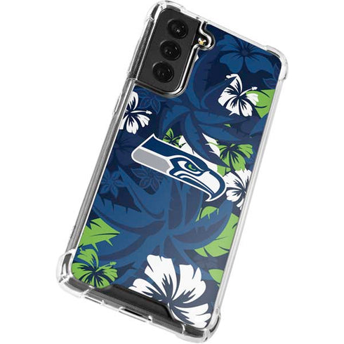 NFL Seattle Seahawks Tropical Print Galaxy S22 Plus Clear Case