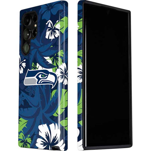NFL Seattle Seahawks Tropical Print Galaxy S22 Ultra Pro Case