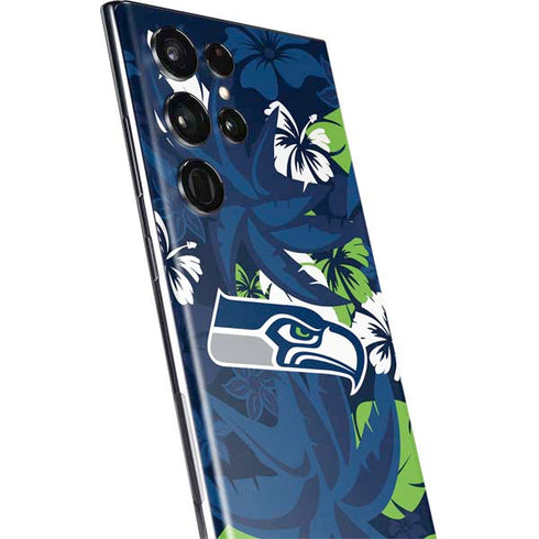 NFL Seattle Seahawks Tropical Print Galaxy S22 Ultra Skin