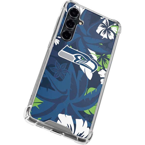 NFL Seattle Seahawks Tropical Print Galaxy S23 FE Clear Case