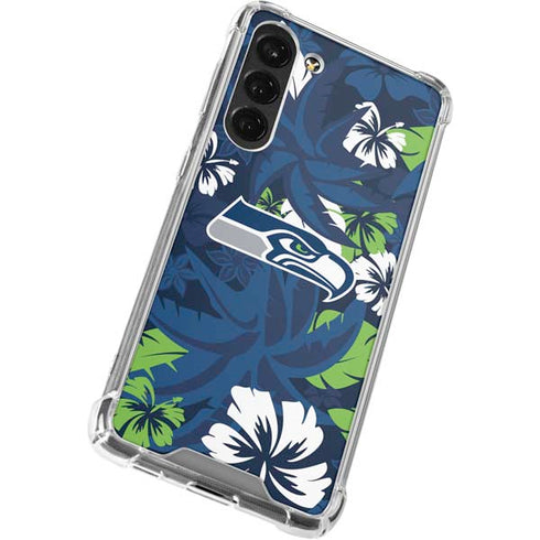 NFL Seattle Seahawks Tropical Print Galaxy S23 Plus Clear Case