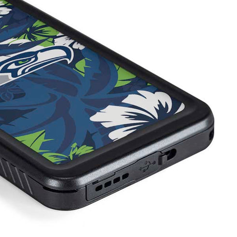NFL Seattle Seahawks Tropical Print Galaxy S23 Plus Waterproof Case