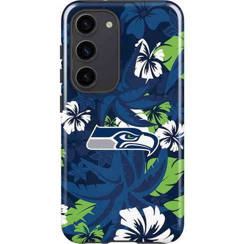 NFL Seattle Seahawks Tropical Print Galaxy S23 Pro Case