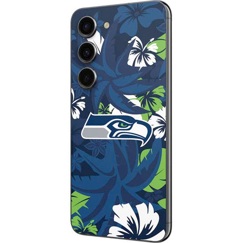 NFL Seattle Seahawks Tropical Print Galaxy S23 Skin