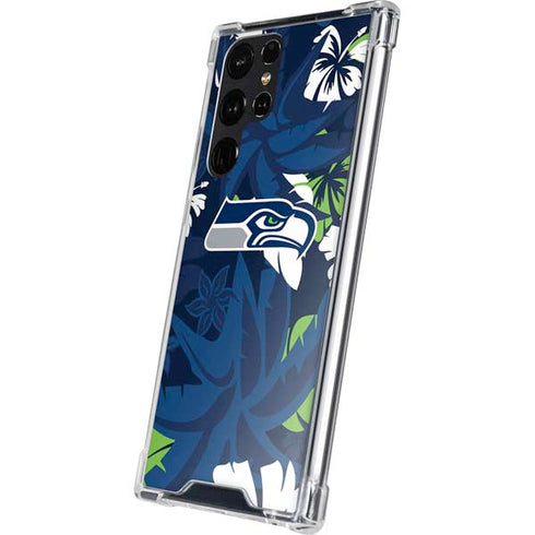 NFL Seattle Seahawks Tropical Print Galaxy S24 Ultra Clear Case