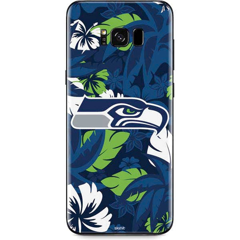 NFL Seattle Seahawks Tropical Print Galaxy S8 Skin