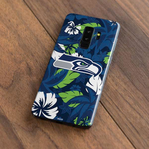 NFL Seattle Seahawks Tropical Print Galaxy S9 Plus Skin
