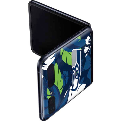 NFL Seattle Seahawks Tropical Print Galaxy Z Flip Skin