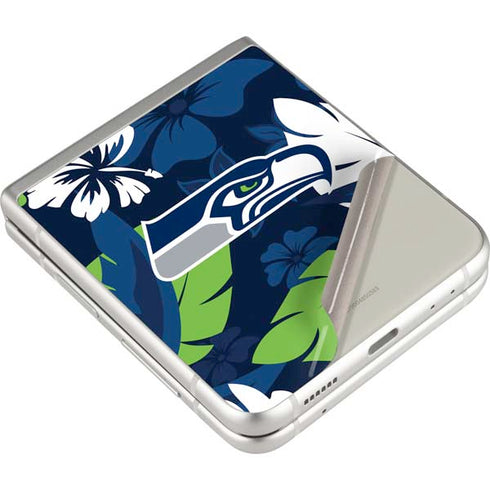 NFL Seattle Seahawks Tropical Print Galaxy Z Flip3 5G Skin
