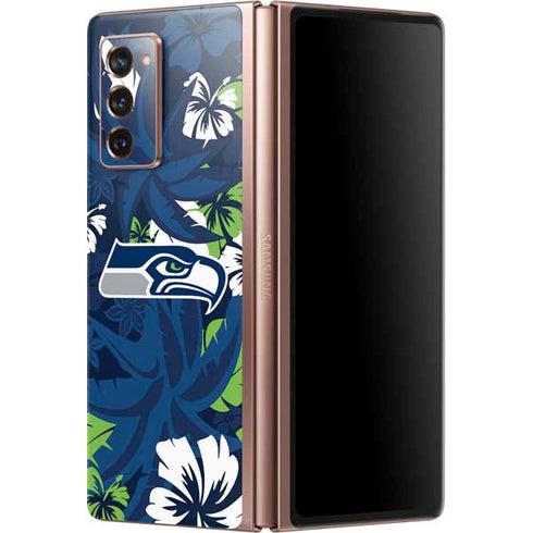 NFL Seattle Seahawks Tropical Print Galaxy Z Fold2 5G Skin