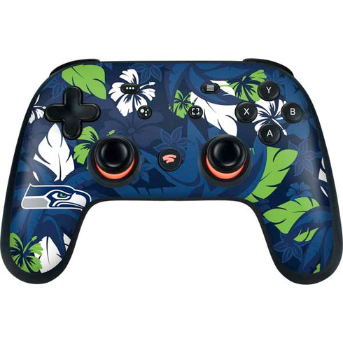 NFL Seattle Seahawks Tropical Print Google Stadia Controller Skin