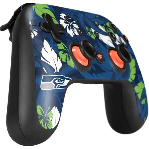 NFL Seattle Seahawks Tropical Print Google Stadia Controller Skin