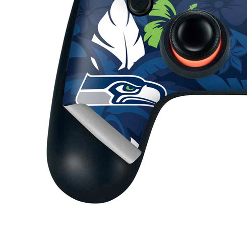 NFL Seattle Seahawks Tropical Print Google Stadia Controller Skin