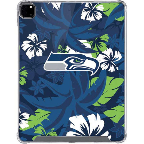 NFL Seattle Seahawks Tropical Print iPad Pro 12.9in (2020) Clear Case