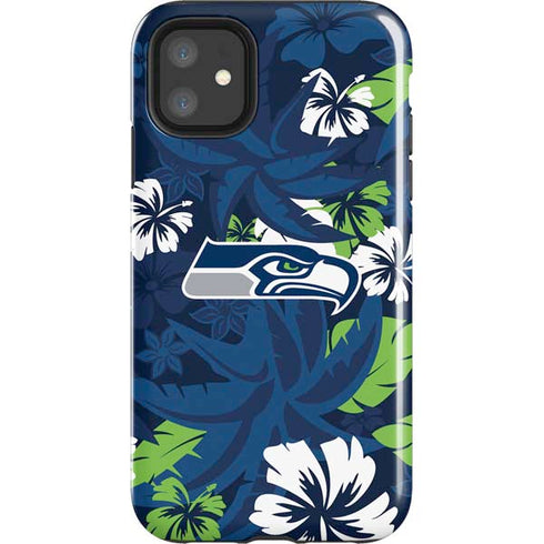 NFL Seattle Seahawks Tropical Print iPhone 11 Impact Case