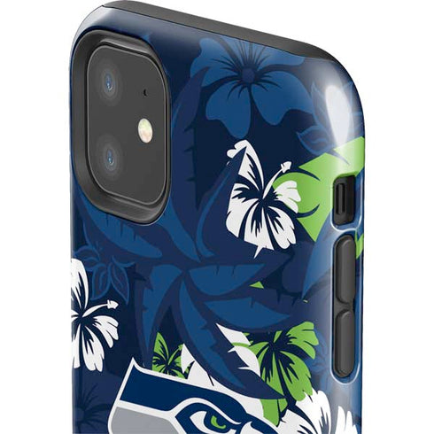 NFL Seattle Seahawks Tropical Print iPhone 11 Impact Case