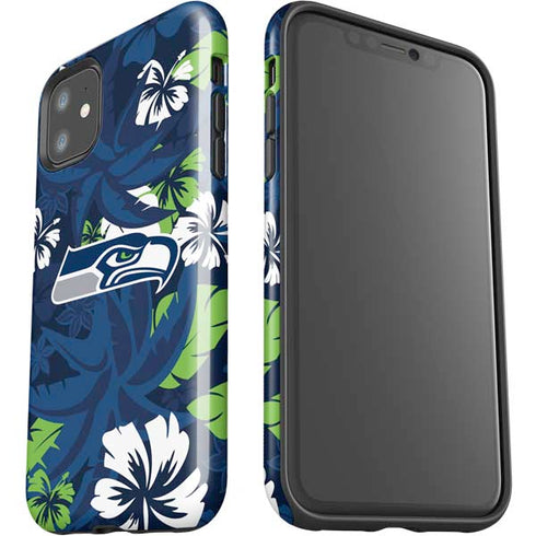 NFL Seattle Seahawks Tropical Print iPhone 11 Impact Case