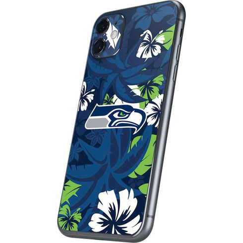 NFL Seattle Seahawks Tropical Print iPhone 11 Skin