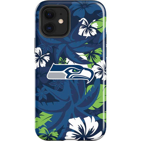 NFL Seattle Seahawks Tropical Print iPhone 12 Impact Case