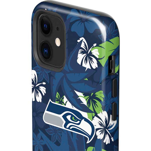 NFL Seattle Seahawks Tropical Print iPhone 12 Impact Case