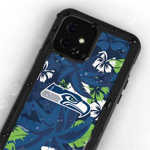NFL Seattle Seahawks Tropical Print iPhone 12 Mini Waterproof Case