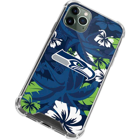 NFL Seattle Seahawks Tropical Print iPhone 12 Pro Clear Case