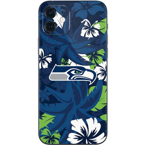 NFL Seattle Seahawks Tropical Print iPhone 12 Skin