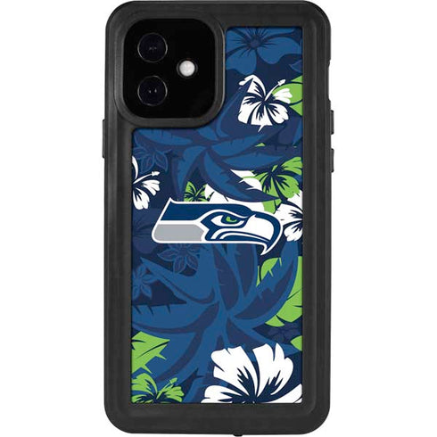 NFL Seattle Seahawks Tropical Print iPhone 12 Waterproof Case