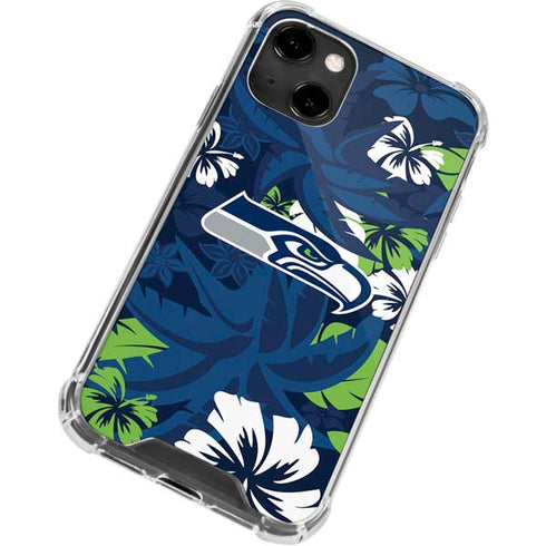 NFL Seattle Seahawks Tropical Print iPhone 14 Clear Case