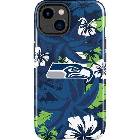 NFL Seattle Seahawks Tropical Print iPhone 15 Plus Impact Case