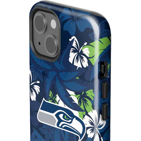 NFL Seattle Seahawks Tropical Print iPhone 15 Plus Impact Case