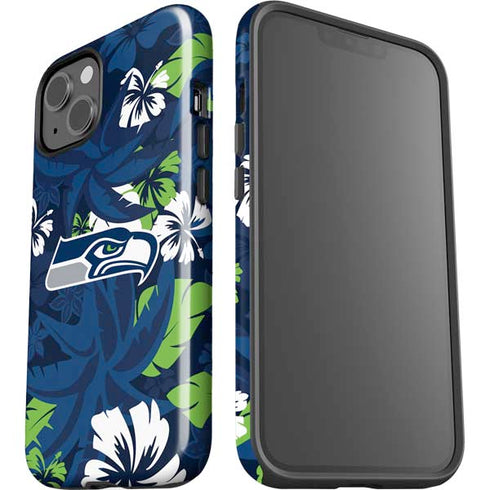 NFL Seattle Seahawks Tropical Print iPhone 15 Plus Impact Case