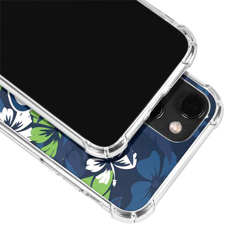 NFL Seattle Seahawks Tropical Print iPhone 14 Plus Clear Case