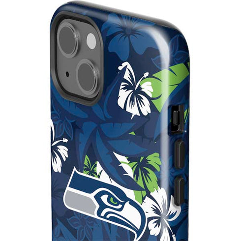 NFL Seattle Seahawks Tropical Print iPhone 15 Impact Case
