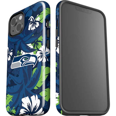 NFL Seattle Seahawks Tropical Print iPhone 15 Impact Case