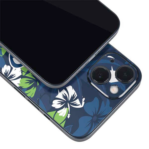 NFL Seattle Seahawks Tropical Print iPhone 15 Plus Skin