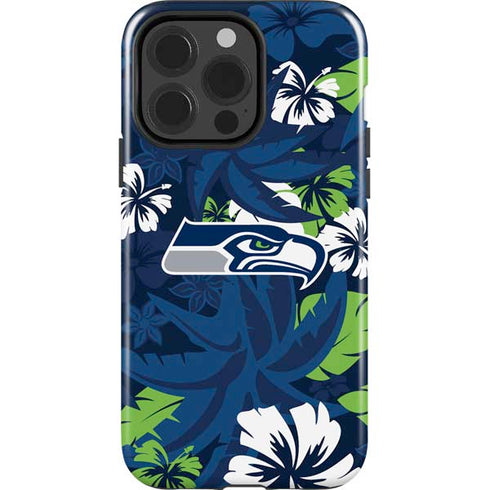 NFL Seattle Seahawks Tropical Print iPhone 14 Pro Impact Case