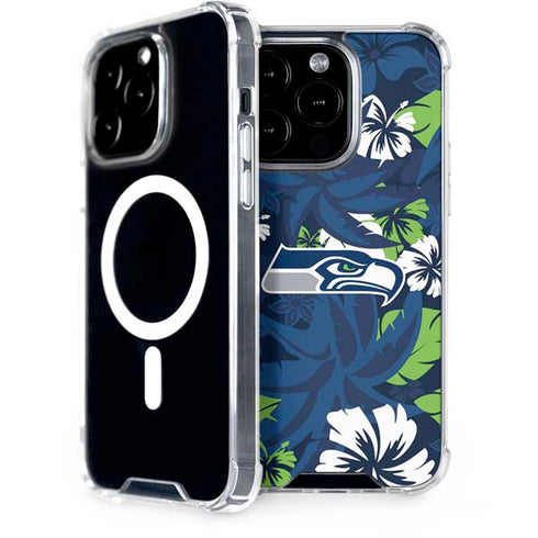NFL Seattle Seahawks Tropical Print iPhone 14 Pro MagSafe Case