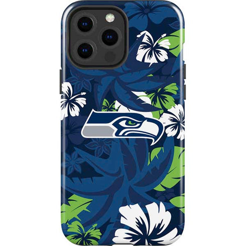 NFL Seattle Seahawks Tropical Print iPhone 15 Pro Max Impact Case