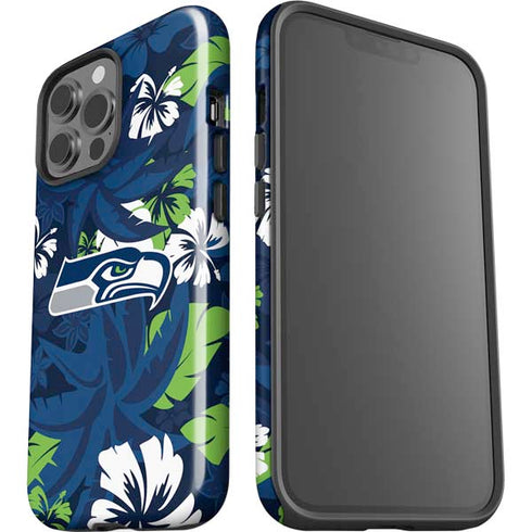 NFL Seattle Seahawks Tropical Print iPhone 15 Pro Max Impact Case