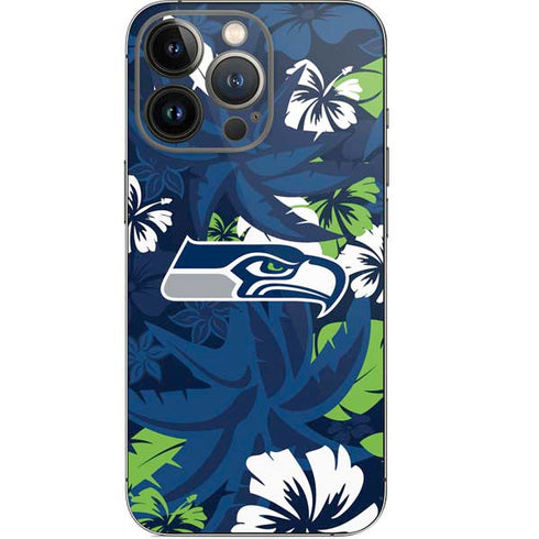 NFL Seattle Seahawks Tropical Print iPhone 14 Pro Skin