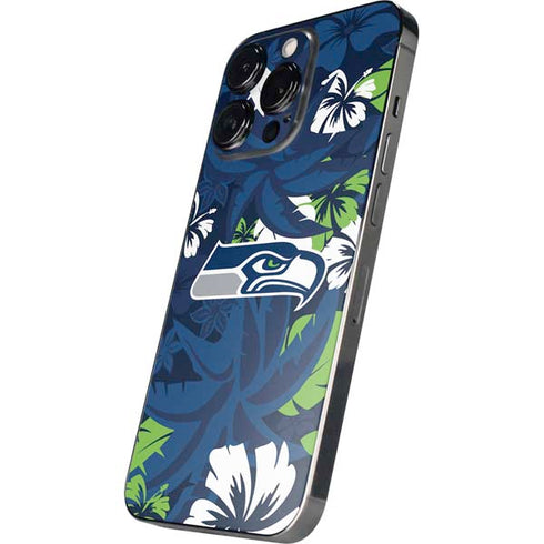 NFL Seattle Seahawks Tropical Print iPhone 14 Pro Skin