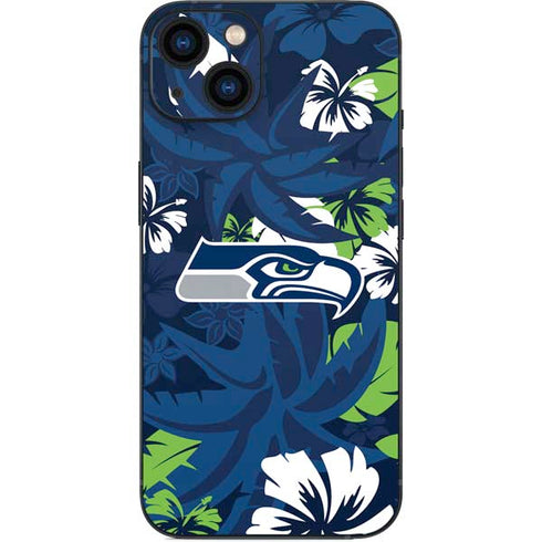 NFL Seattle Seahawks Tropical Print iPhone 14 Skin
