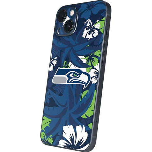 NFL Seattle Seahawks Tropical Print iPhone 14 Skin
