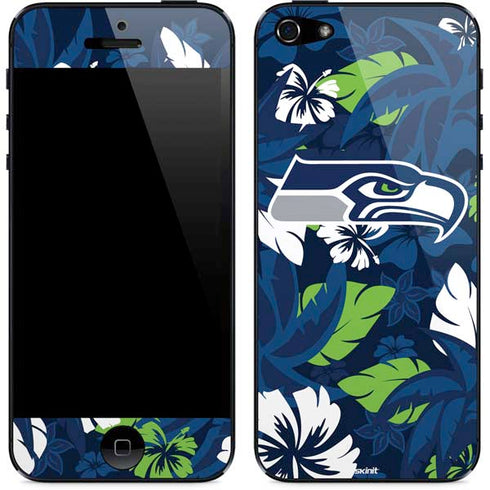 NFL Seattle Seahawks Tropical Print iPhone 5/5s/5SE Skin