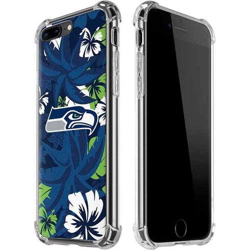 NFL Seattle Seahawks Tropical Print iPhone 7/8 Plus Clear Case