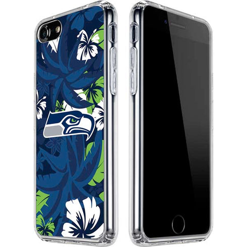 NFL Seattle Seahawks Tropical Print iPhone SE (2nd & 3rd Gen) Clear Case
