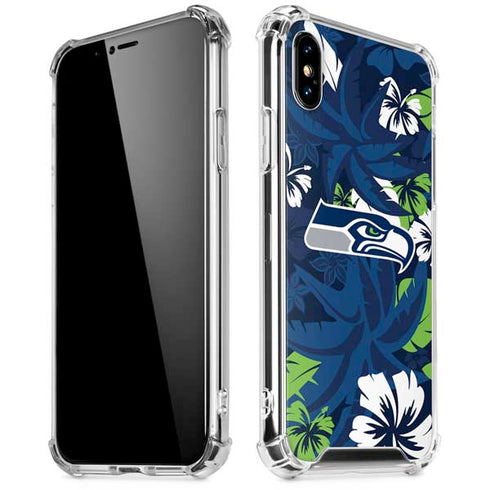 NFL Seattle Seahawks Tropical Print iPhone X/XS Clear Case